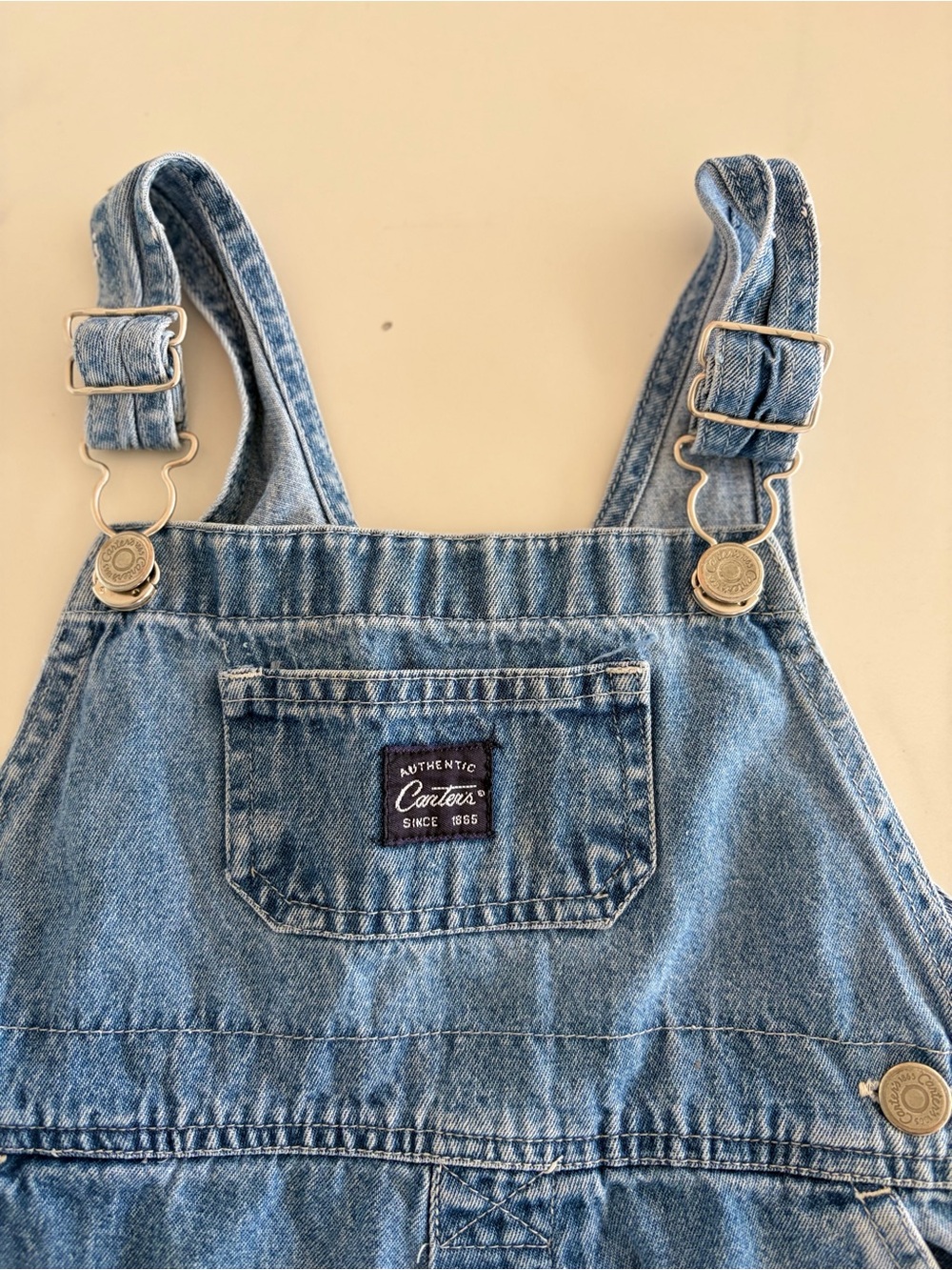 Carters Vintage Denim Overalls Bib - Light Blue